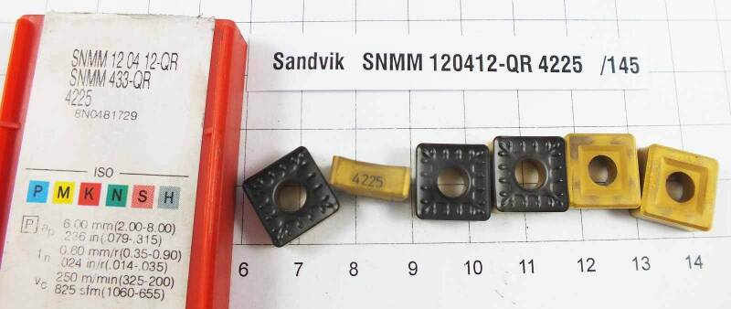 6 St. SNMM 120412-QR 4225 Sandvik Wendeplatten Inserts neu NOS mit Mwst. /145