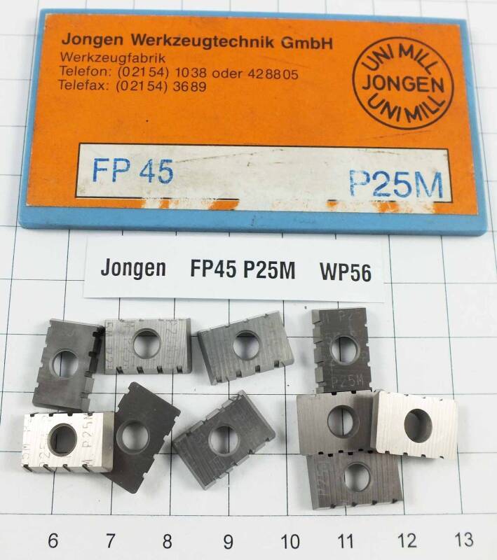 10 St. Jongen FP45 P25M Wendeplatte Inserts NOS neu unbenutzt mit Mwst. WP56