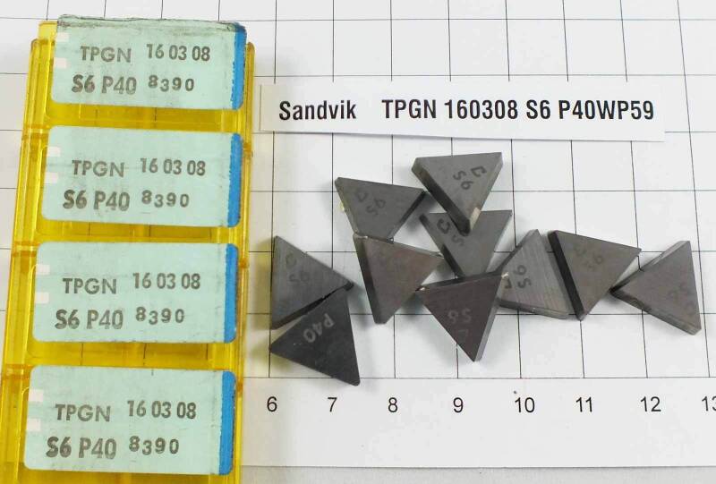 10 St. TPGN 160308 S6 P40 Sandvik Wendeplatte Inserts NOS neu mit Mwst. WP59