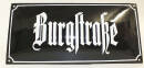 Burgstraße  Emailschild Strassenschild, sehr alt, Email,...