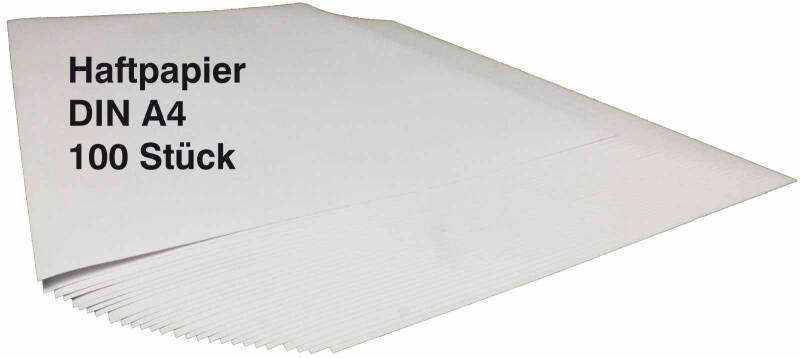 100 St. Haftpapier selbstklebendes Papier blanko Träger geschlitzt Offset DIN A4