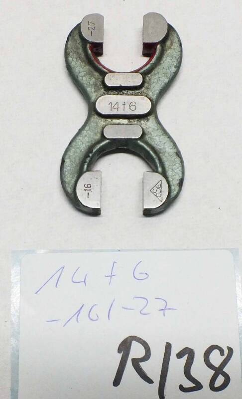 Grenzrachenlehre doppels. 14 mm CSE 14f6 -16/-27 gebraucht Rachenlehre R/38