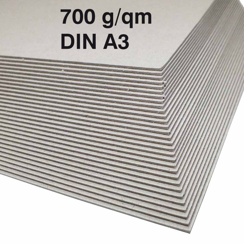 Maschinengraukarton 700 g/qm ca 1,0 mm stark Graukarton ab 50 Stück DIN A3
