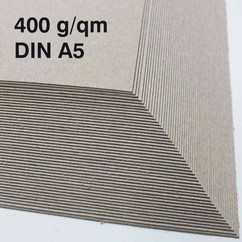 Maschinengraukarton Unterlegkarton 400 g/qm Graukarton ab 100 Stück DINA5 0,6 mm
