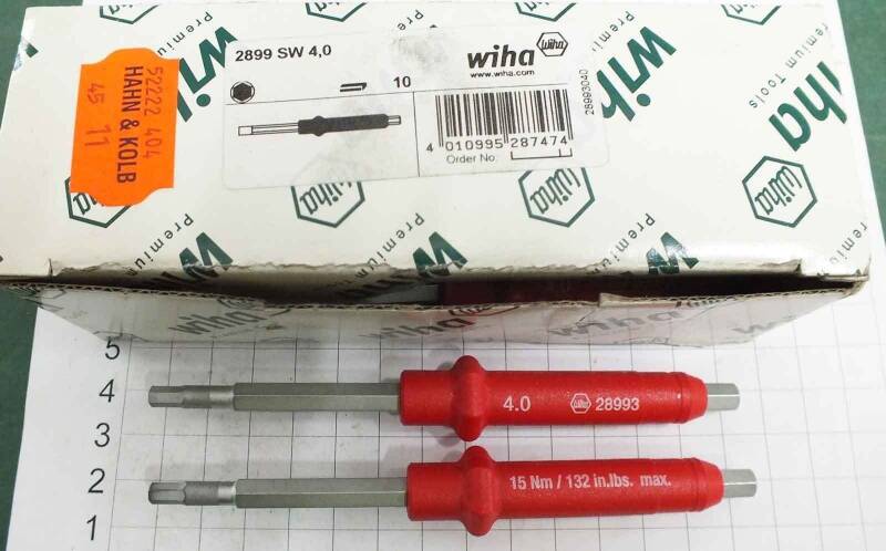 Wiha Torque-Tplus 4,0 mm 15 Nm Sechskant- Wechselklinge 28993 6 mm Antrieb X010