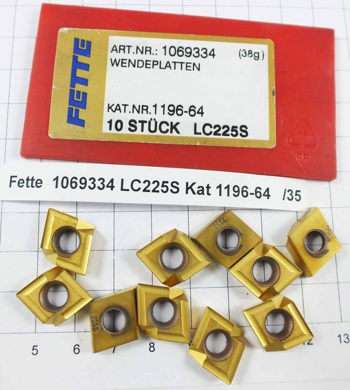 10 S. 1069334 LC 225S Kat. 1196-64 Fette Wendeplatte Inserts NOS neu Mwst. /35