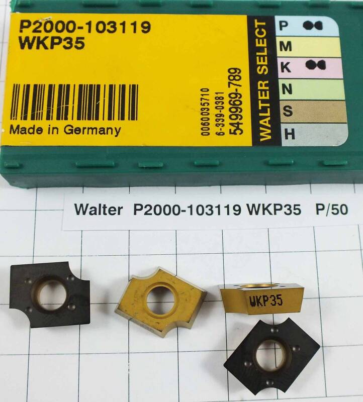 10 St. P2000-103119 WKP35 Walter NOS Wendeplatte Inserts mit Mwst. P/50