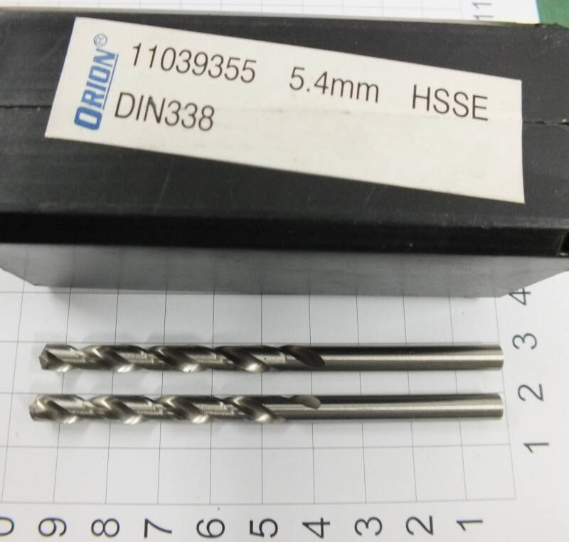 3 Stück HSS-E 5,4 mm HSS-Co, Orion 11039355 DIN 338, Markenbohrer, Rechnung
