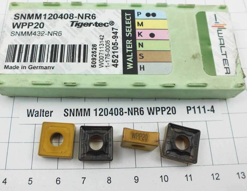 4 St. SNMM 120408-NR6 WPP20 Walter NOS Wendeplatte Inserts mit Mwst. P111-4