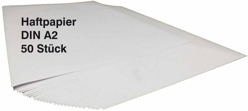 50 St. Haftpapier selbstklebendes Papier blanko Träger geschlitzt Offset DIN A2