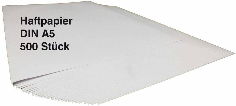 500 St. Haftpapier selbstklebendes Papier blanko Träger geschlitzt Offset DIN A5