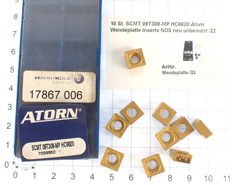 10 St. SCMT 09T308-MP HC6620 Atorn Wendeplatte Inserts NOS neu unbenutzt /22