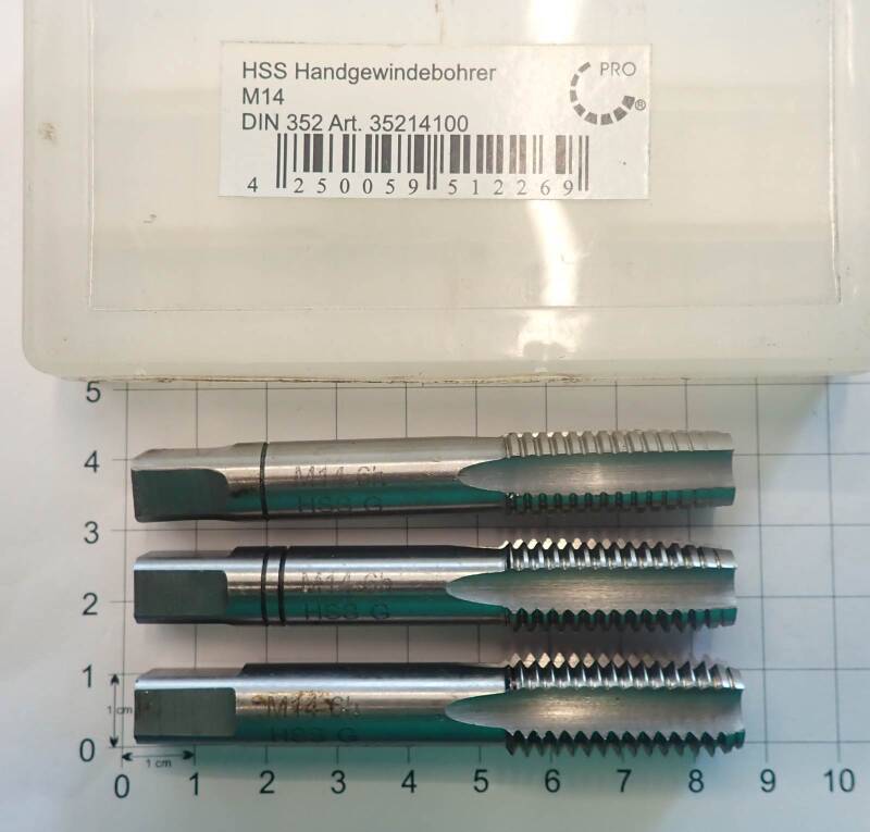 Handgewindebohrer Satz M14 für Metall, Lienemann NOS X004