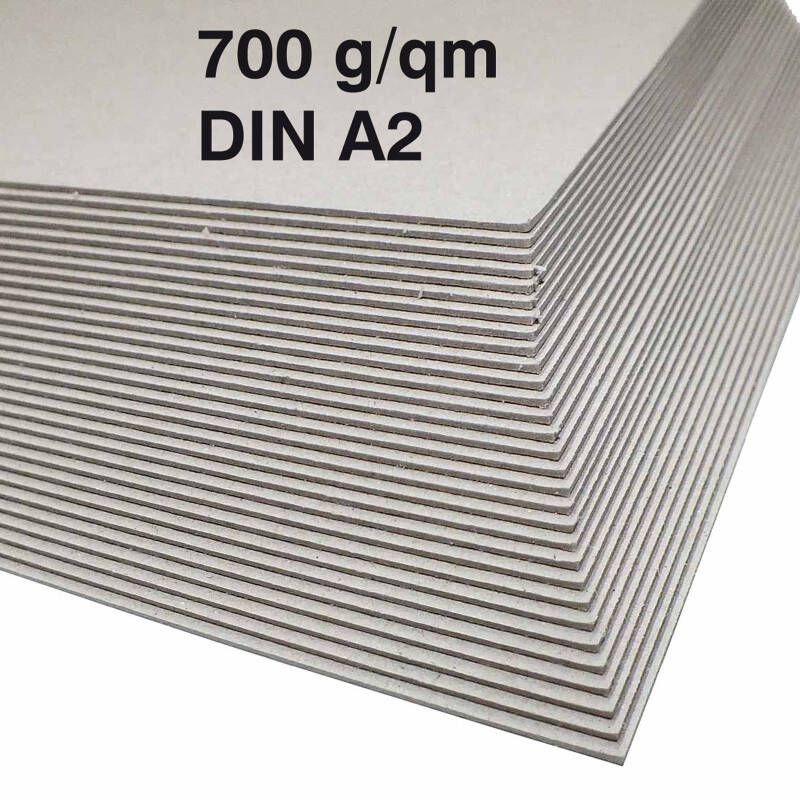 Maschinengraukarton 700 g/qm ca 1,0 mm stark Graukarton ab 50 Stück DIN A2