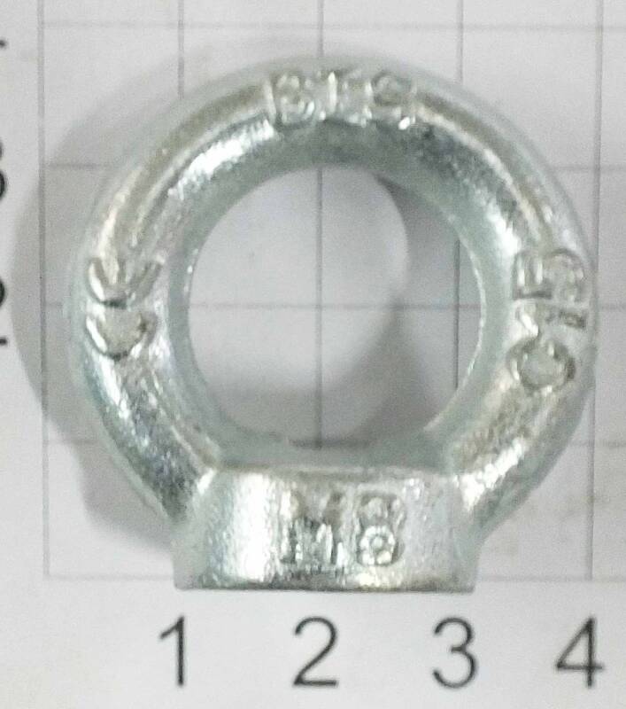12 St. Ringmutter M8 Anhängeröse Zurröse Stahl C15 BIS CE verzinkt  