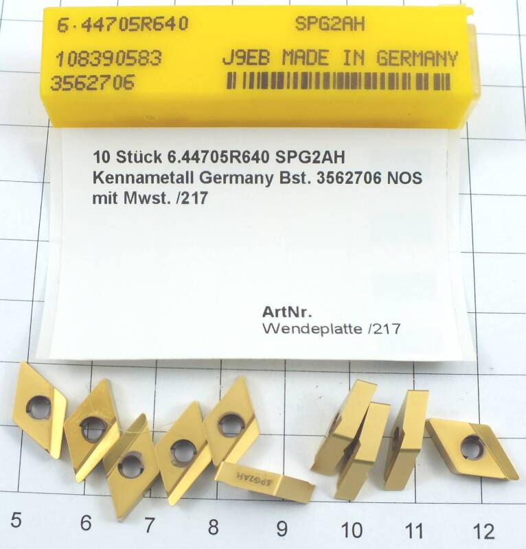 10 St. 6.44705R640 SPG2AH Kennametal Germany Wendeplatte Inserts NOS Mwst. /217