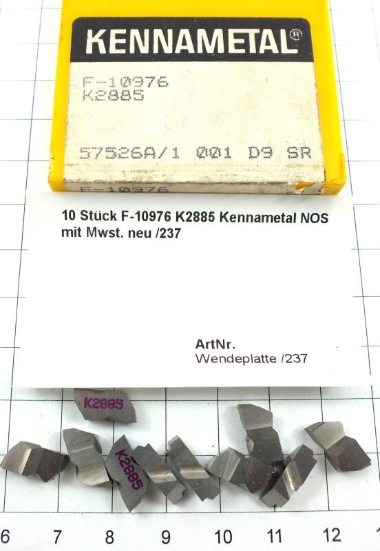 10 St. F-10976 K2885 Kennametal Wendeplatten Inserts NOS mit Mwst. neu /237