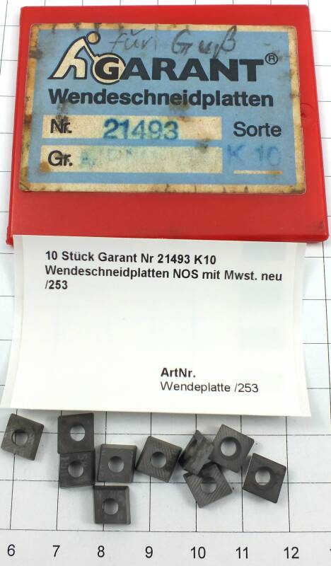 10 St. Garant Nr 21493 K10 Wendeplatten Inserts NOS mit Mwst. neu /253