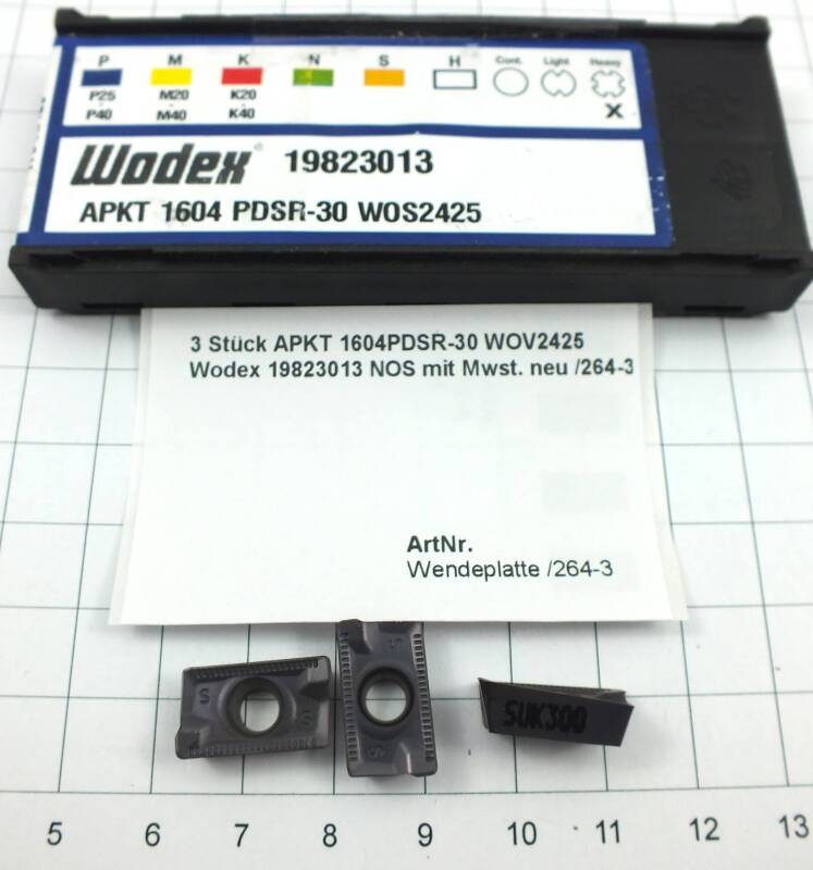 3 St. APKT 1604PDSR-30 WOV2425 Wodex Wendeplatte Inserts NOS  . neu /264-3