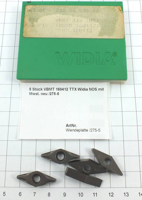 5  St. VBMT 160412 TTX Widia Wendeplatte Inserts NOS mit Mwst. neu /275-5