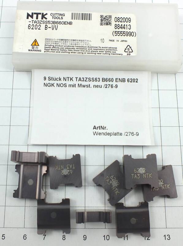 9  St. NTK TA3ZSS53 B660 ENB 6202 NGK Wendeplatte Inserts NOS Mwst. neu /276-9
