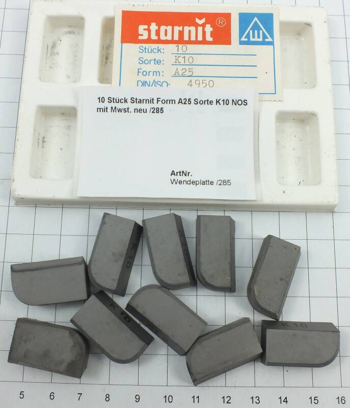 10  St. Starnit Form A25 Sorte K10 Wendeplatte Inserts NOS mit Mwst. neu /285