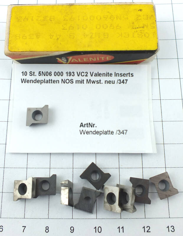 10 St. 5N06 000 193 VC2 Valenite Inserts Wendeplatten NOS mit Mwst. neu /347
