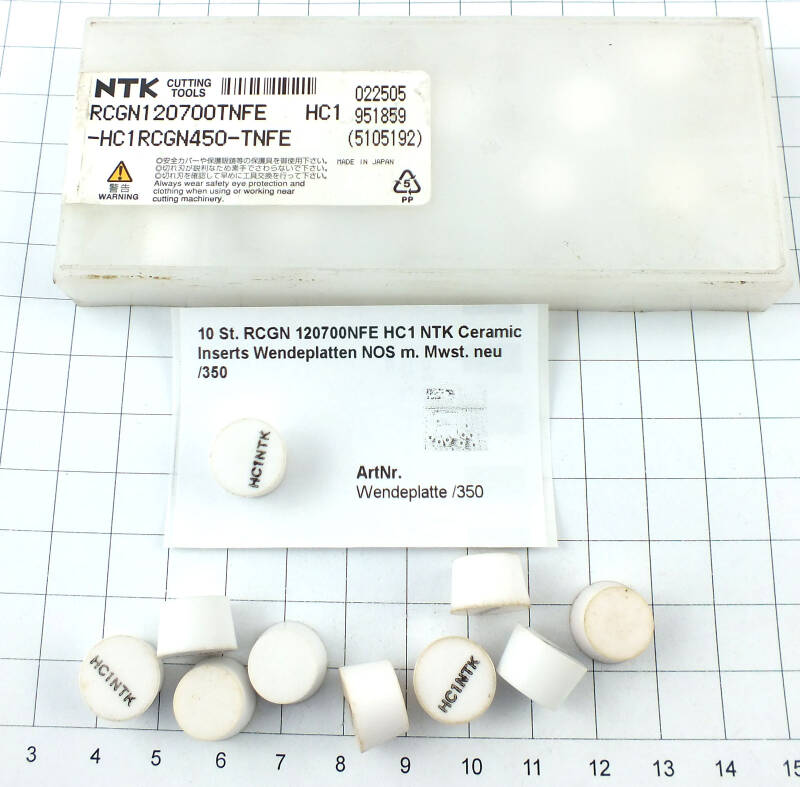10 St. RCGN 120700NFE HC1 NTK Ceramic Inserts Wendeplatten NOS m. Mwst. neu /350