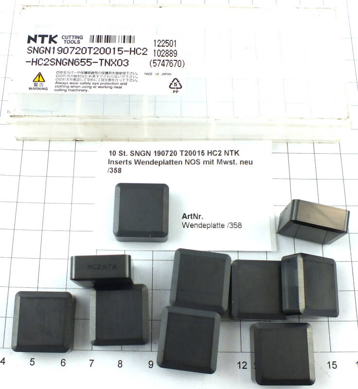10 St. SNGN 190720 T20015 HC2 NTK Inserts Wendeplatte Ceramic NOS Mwst. neu /358