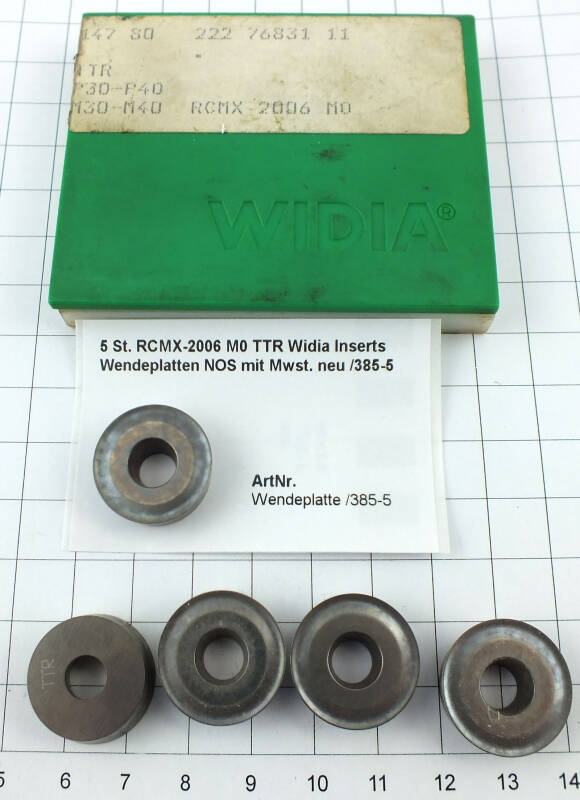 5 St. RCMX-2006 M0 TTR Widia Inserts Wendeplatten NOS mit Mwst. neu /385-5