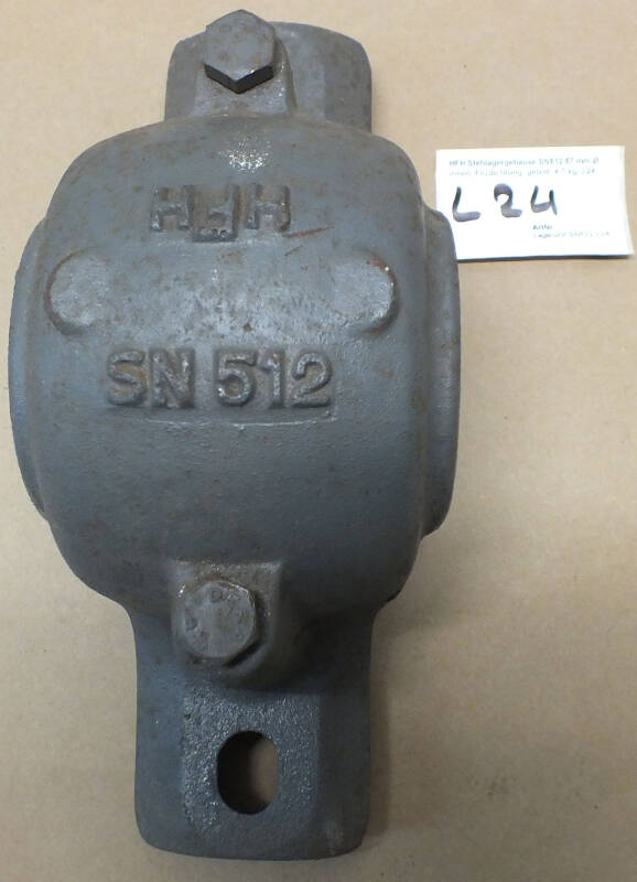 HFH Stehlagergehäuse SN512 57 mm Ø innen, Filzdichtung, geteilt, 4,7 kg, L24