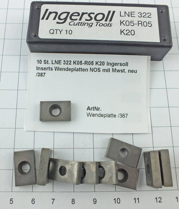 10 St. LNE 322 K05-R05 K20 Ingersoll Inserts Wendeplatten NOS mit Mwst. neu /387