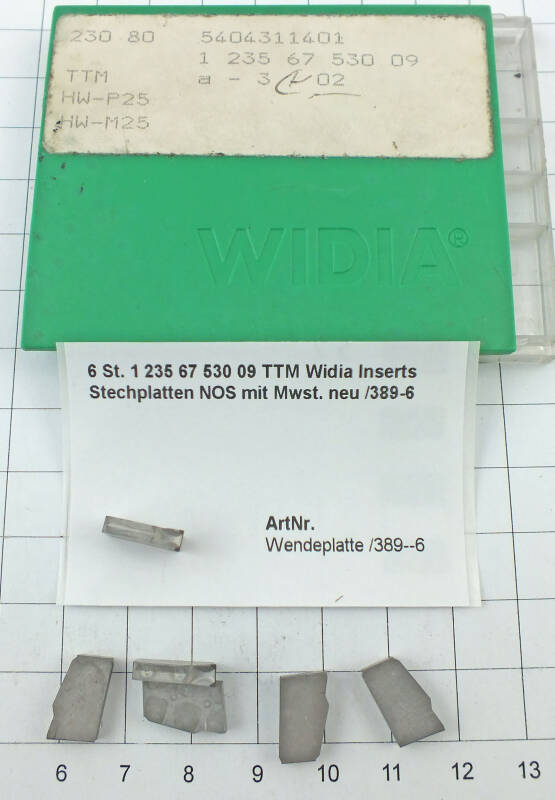6 St. 1 235 67 530 09 TTM Widia Inserts Stechplatten NOS mit Mwst. neu /389-6