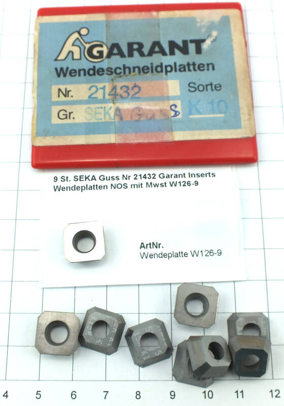 9 St. SEKA Guss Nr 21432 Garant Inserts Wendeplatten NOS mit Mwst W126-9