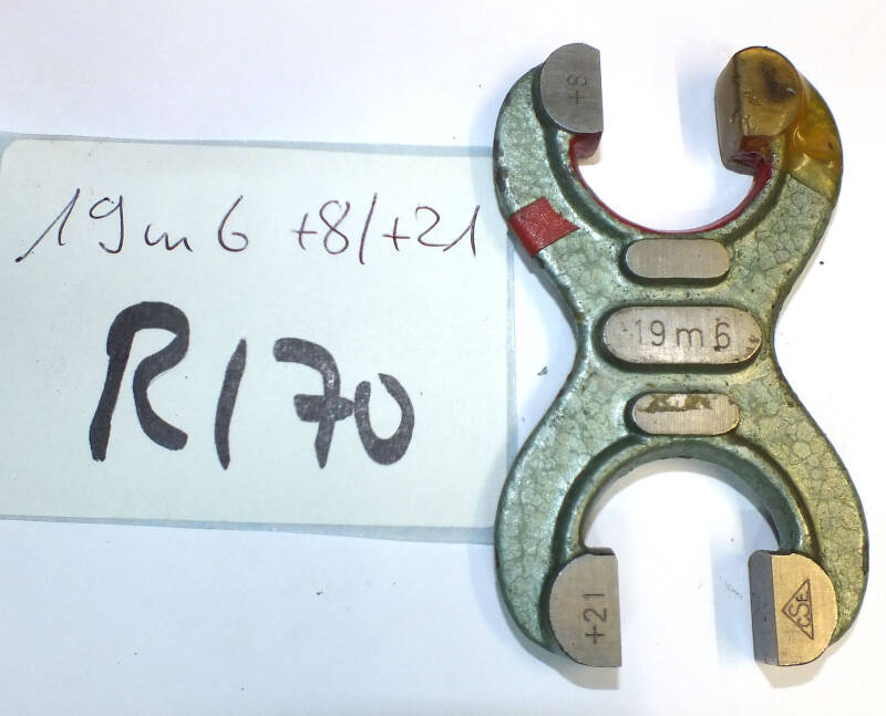 Grenzrachenlehre 19 mm doppels. 19m6 +8/+21 gebraucht Rachenlehre  R/70