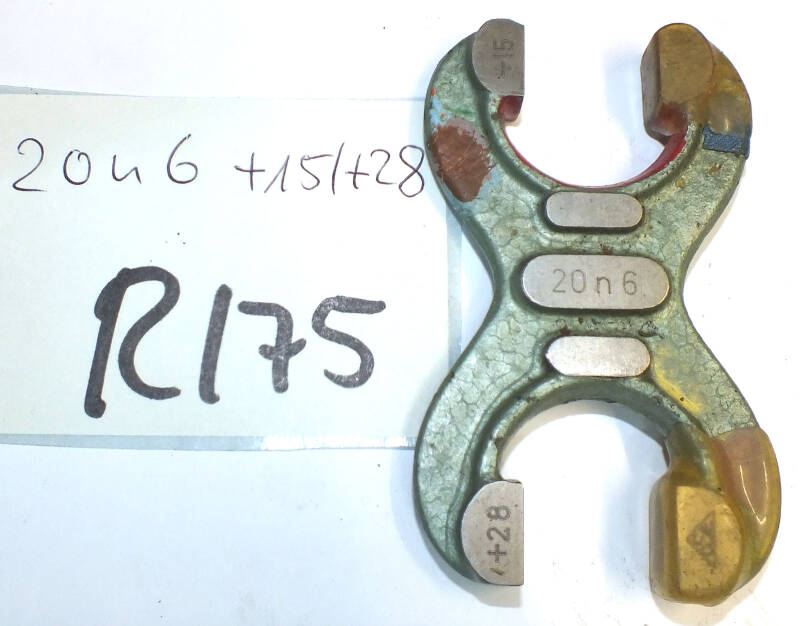 Grenzrachenlehre 20 mm doppels. 20n6 +15/+28 gebraucht Rachenlehre  R/75