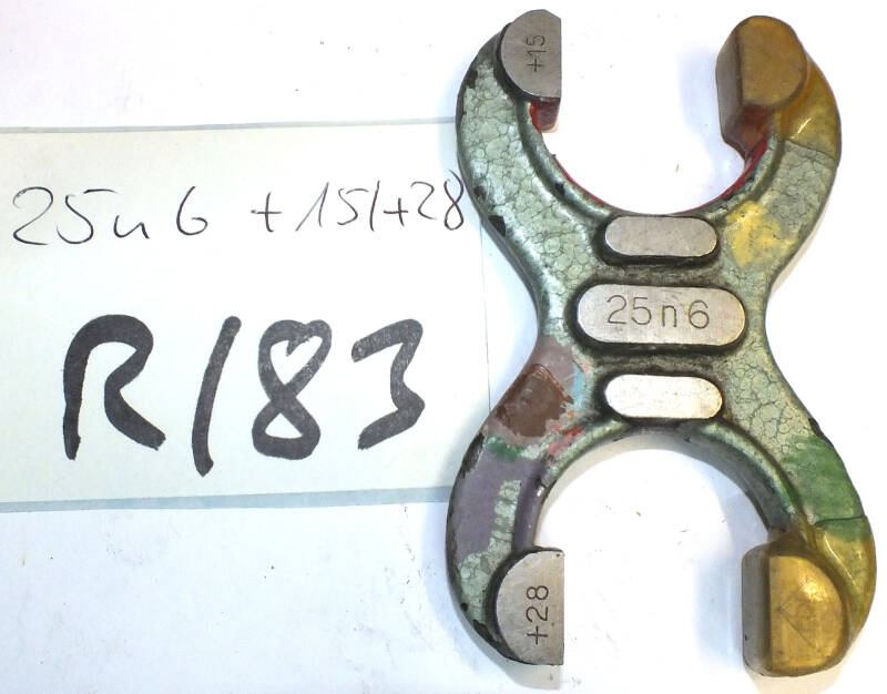 Grenzrachenlehre 25 mm doppels. 25n5 +15/+28 gebraucht Rachenlehre  R/83