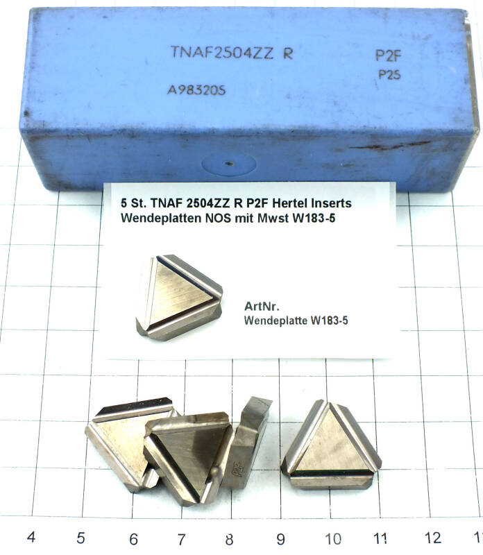 5 St. TNAF 2504ZZ R P2F Hertel Inserts Wendeplatten NOS mit Mwst W183-5