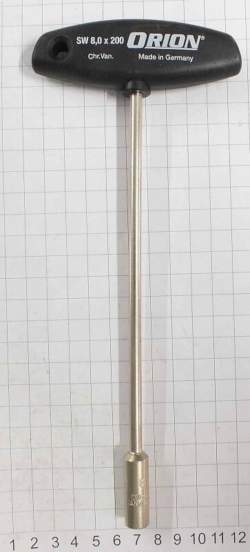 Orion SW 8 mm Steckschlüssel mit T-Griff 200 mm bis Griff neu NOS Germany X016
