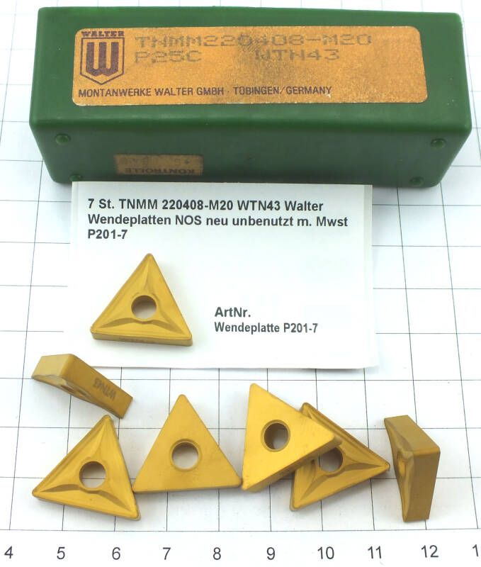 7 St. TNMM 220408-M20 WTN43 Walter Wendeplatten NOS Inserts   P201-7