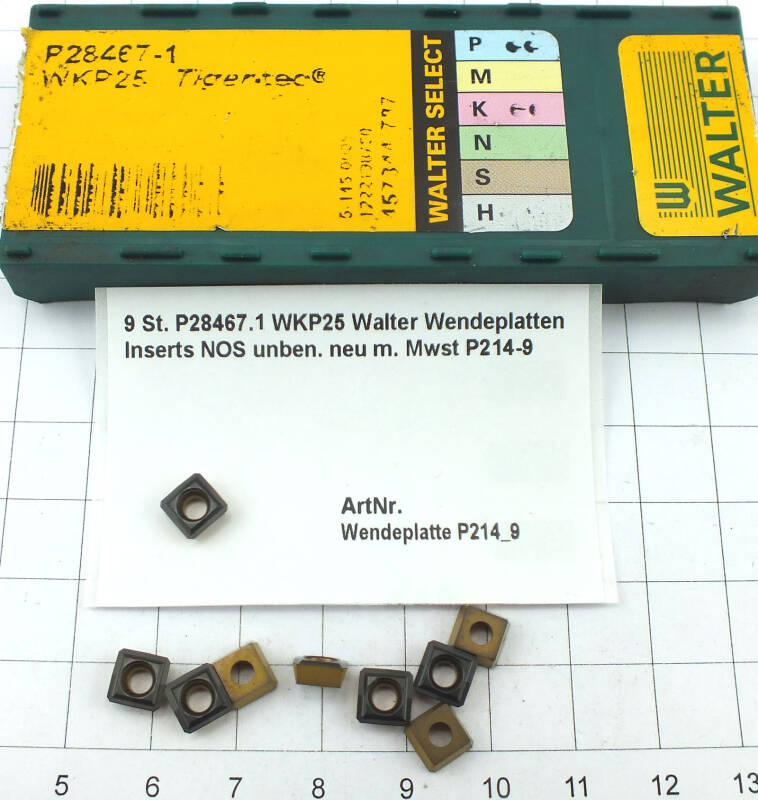 9 St. P28467.1 WKP25 Walter Wendeplatten Inserts NOS Inserts neu m. Mwst P214-9
