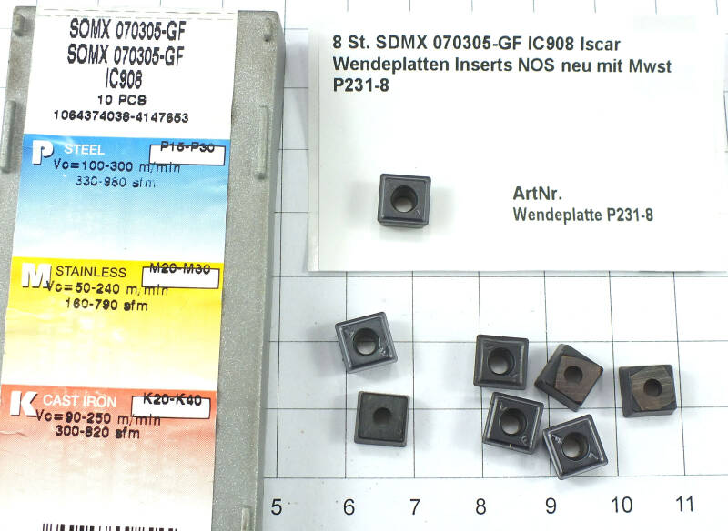 8 St. SDMX 070305-GF IC908 Iscar Wendeplatten Inserts NOS neu   P231-8