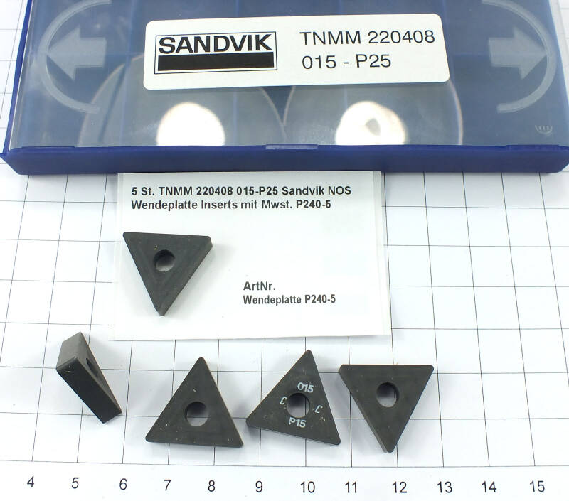 5 St. TNMM 220408 015-P25 Sandvik NOS Wendeplatte Inserts  . P240-5