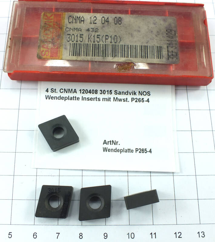 4 St. CNMA 120408 3015 Sandvik NOS Wendeplatte Inserts  . P265-4