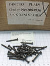 100 St. 3,5 x 32 mm Linse Senk-Blechschrauben Torx schwarz DIN 7983  S143-100