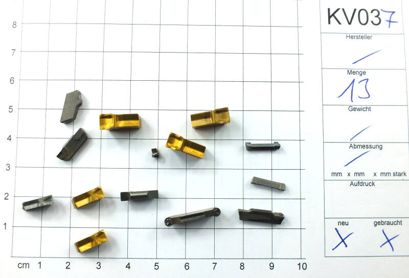 Posten Wendeplatten Inserts 13 Stück neu+gebraucht siehe Bild mit Mwst. KV037