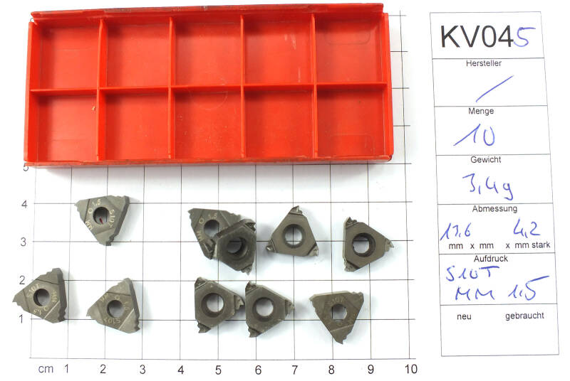 Posten Wendeplatten Inserts 10 Stück  unbenutzt siehe Bild mit Mwst KV045