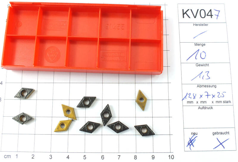 Posten Wendeplatten Inserts 10 Stück gebraucht siehe Bild mit Mwst. KV047