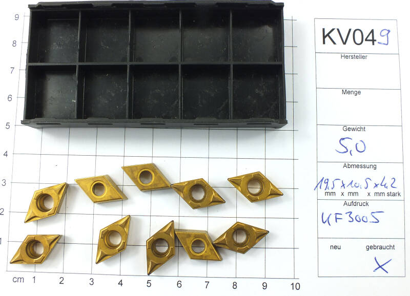 Posten Wendeplatten Inserts 10 Stück gebraucht siehe Bild mit Mwst. KV049