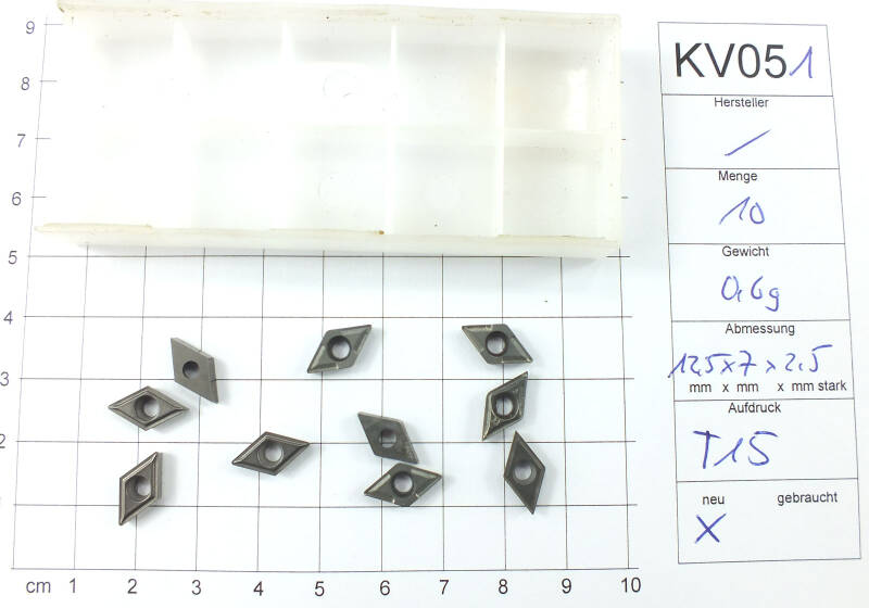 Posten Wendeplatten Inserts 10 Stück gebraucht siehe Bild  . KV051